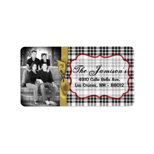 Personalized Custom Photo Christmas Mailing Label (Front)