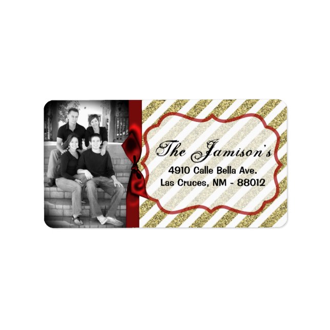 Personalized Custom Photo Christmas Mailing Label (Front)