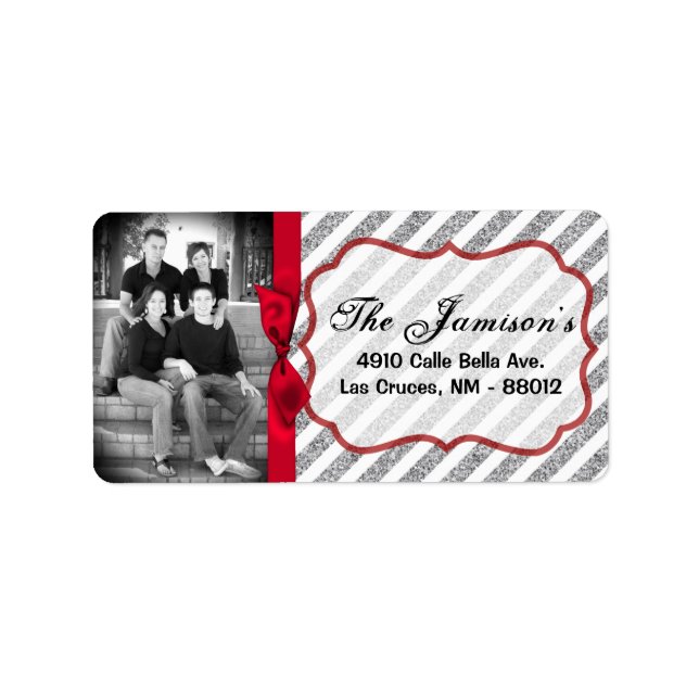 Personalized Custom Photo Christmas Mailing Label (Front)