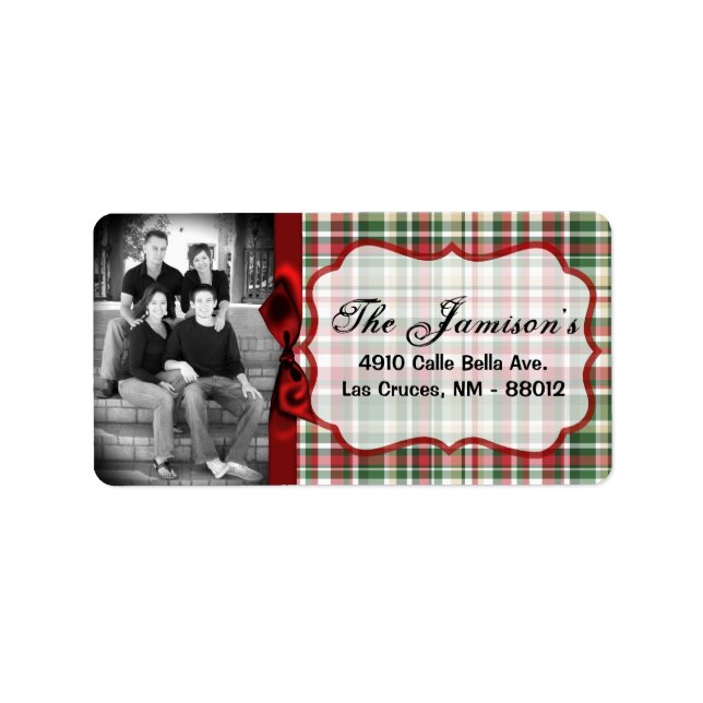 Personalized Custom Photo Christmas Mailing Label (Front)