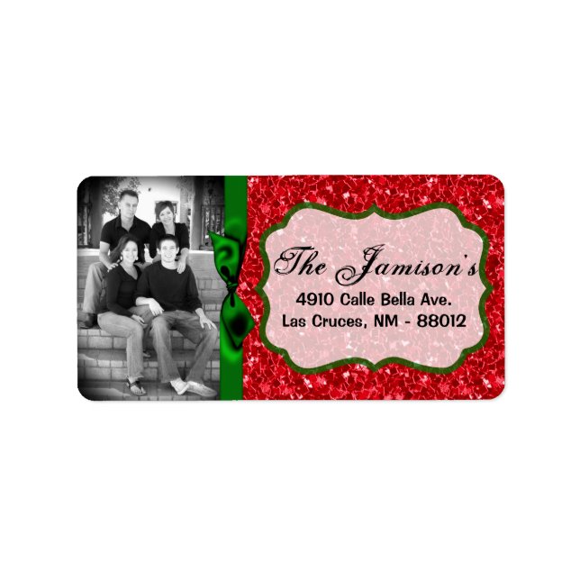 Personalized Custom Photo Christmas Mailing Label (Front)