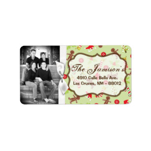 Personalized Custom Photo Christmas Mailing Label