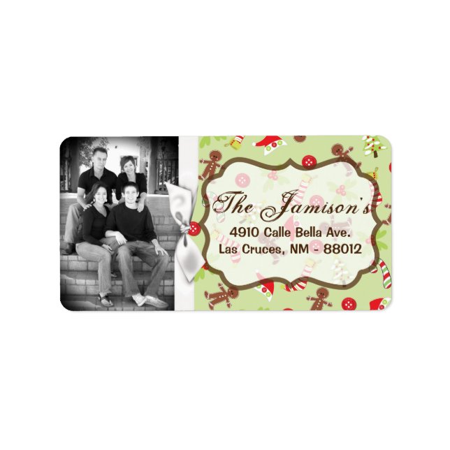Personalized Custom Photo Christmas Mailing Label (Front)