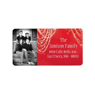 Personalized Custom Photo Christmas Mailing Label