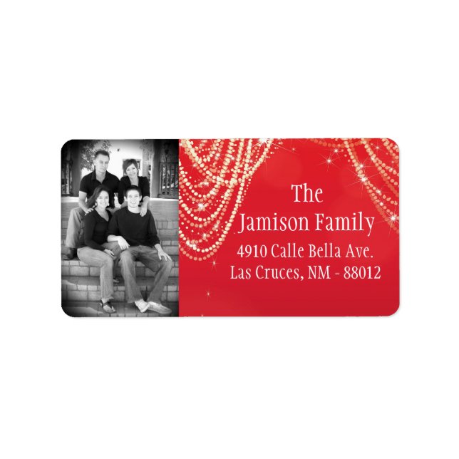 Personalized Custom Photo Christmas Mailing Label (Front)