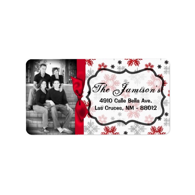 Personalized Custom Photo Christmas Mailing Label (Front)