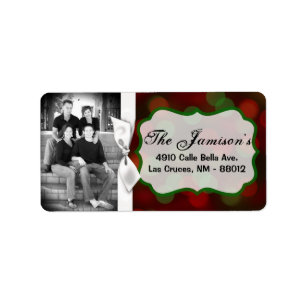 Personalized Custom Photo Christmas Mailing Label