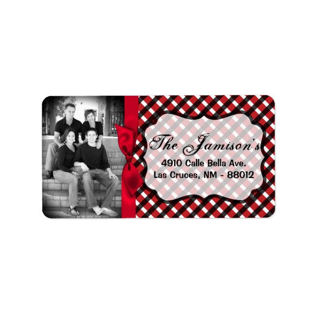 Personalized Custom Photo Christmas Mailing Label (Front)