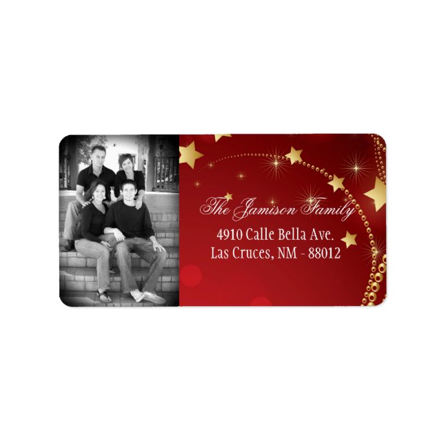 Personalized Custom Photo Christmas Mailing Label (Front)