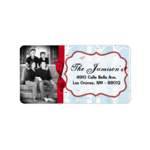 Personalized Custom Photo Christmas Mailing Label