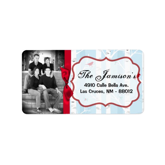 Personalized Custom Photo Christmas Mailing Label (Front)