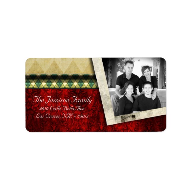 Personalized Custom Photo Christmas Mailing Label (Front)