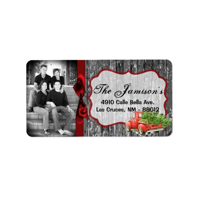 Personalized Custom Photo Christmas Mailing Label (Front)