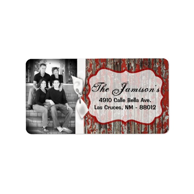 Personalized Custom Photo Christmas Mailing Label (Front)