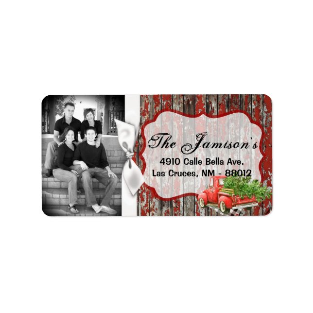 Personalized Custom Photo Christmas Mailing Label (Front)