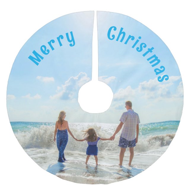 Personalized Custom Photo Christmas Tree Skirt (Front)