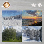 Personalized Custom Photo Collage with Four Photos Jigsaw Puzzle<br><div class="desc">Upload your photos and easily create your photo collage jigsaw puzzle. You can TRANSFER this DESIGN on other Zazzle products and adjust it to fit most of the Zazzle items. You can also click CUSTOMIZE FURTHER to add, delete or change details like background colour, text, font, or some graphics. Standard...</div>