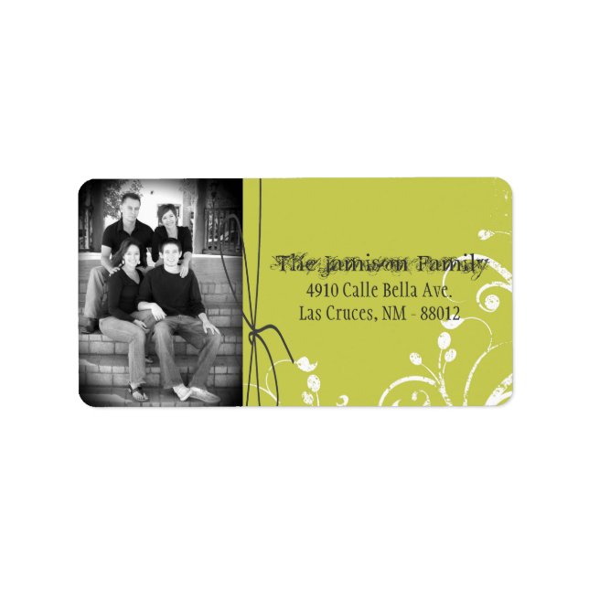 Personalized Custom Photo Floral Mailing Label (Front)