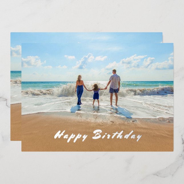 Personalized Custom Photo Foil Birthday Card (Front/Back)