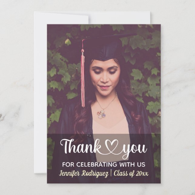 Personalized Custom Photo Graduation Thank You Card (Front)