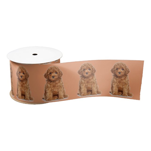 Personalized Custom photo image apricot crush Satin Ribbon (Spool)