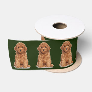 Personalized Custom photo image dark green Satin Ribbon
