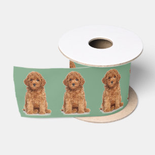 Personalized Custom photo image dusty mint green Satin Ribbon
