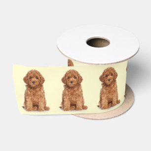 Personalized custom photo image lemon chiffon satin ribbon