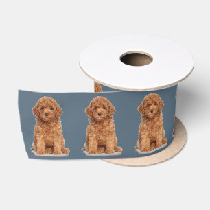 Personalized Custom photo image picture blue grey Satin Ribbon