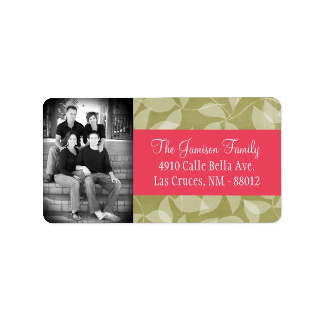 Personalized Custom Photo Leaves Mailing Label (Front)