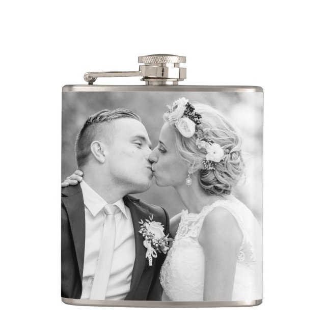 Personalized custom photo liquid flask (Front)