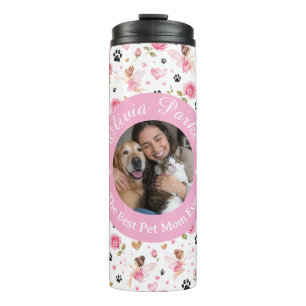 Personalized Custom Photo & Name Pet Lover Thermal Tumbler