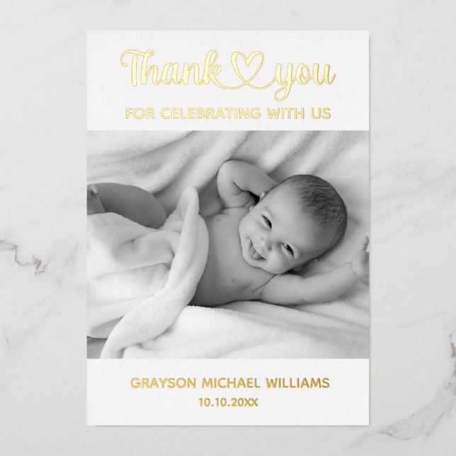 Personalized Custom Photo Newborn Baby Thank You (Front)