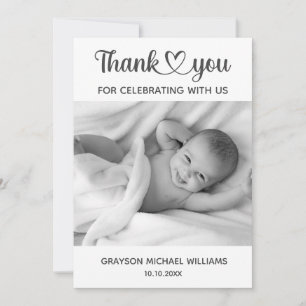 Personalized Custom Photo Newborn Baby Thank You Card