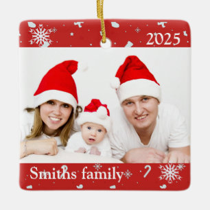 Personalized Custom Photo Ornament with Snowflakes