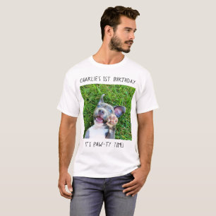 Personalized Custom Photo Puppy Dog Birthday Party T-Shirt