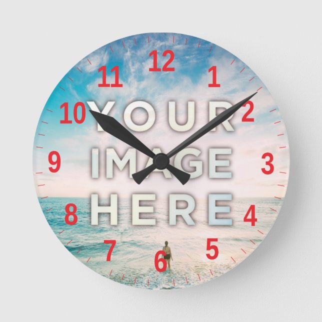 Personalized Custom Photo Round Clock (Front)