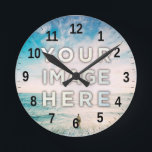 Personalized Custom Photo Round Clock<br><div class="desc">Upload your photo and create your personalized wall clock! Make your perfect gift for friends, couple, kids and family, create your best home decor. Do you want to buy this beach landscapes without personalize it? This amazing photos by Frank Mckenna made in San Diego, United States, is avaiable. Just click...</div>