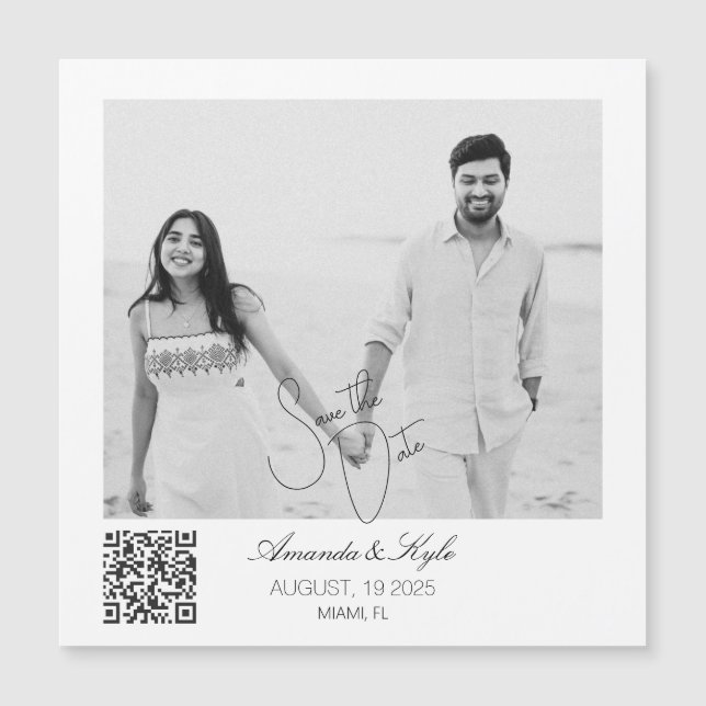 Personalized Custom Photo Save the Date magnet (Front)