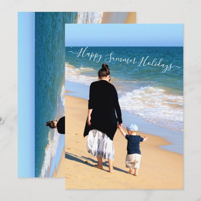 Personalized Custom Photo Summer Holidays Card (Front/Back)