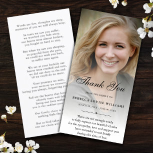Personalized Custom Photo Sympathy Thank You Card