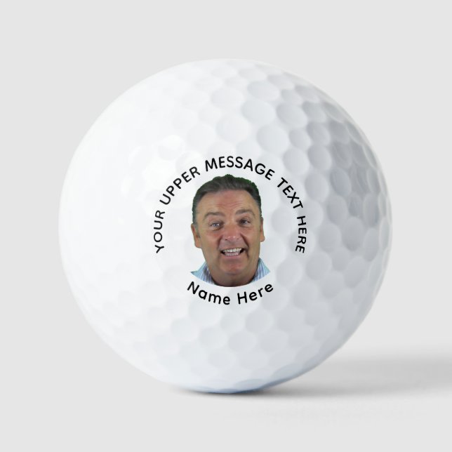 Personalized Custom Photo Text Funny Golf Balls (Front)