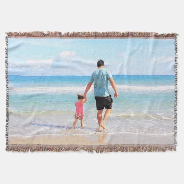 Personalized Custom Photo Throw Blanket (Front)
