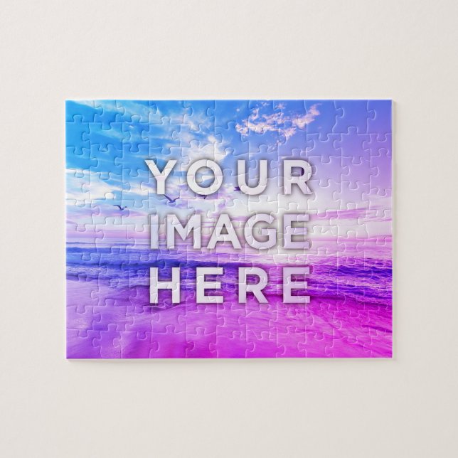 Personalized Custom Photo Vaporwave Jigsaw Puzzle (Horizontal)