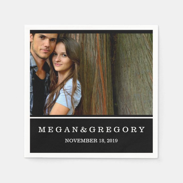 Personalized Custom Photo Wedding Napkins (Front)