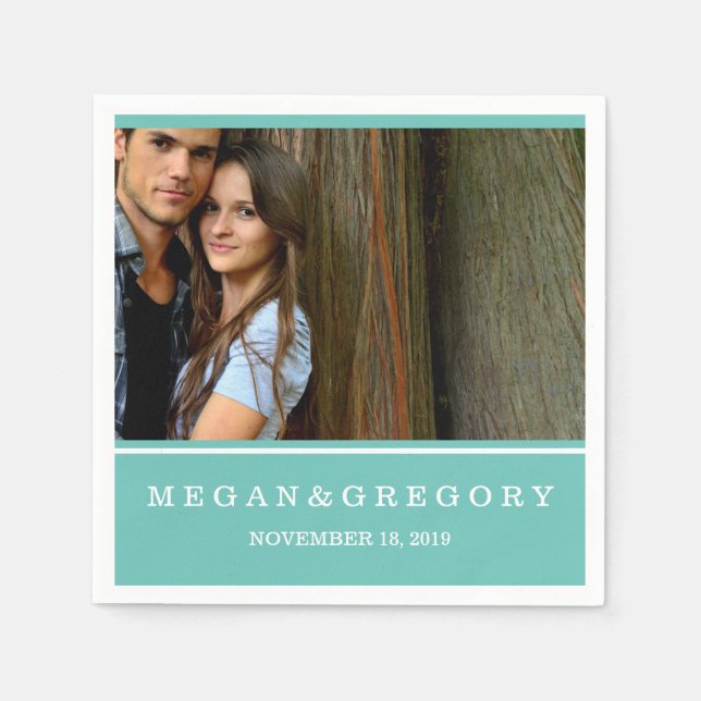 Personalized Custom Photo Wedding Napkins (Front)