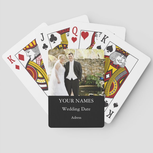 Personalized Custom Photo Wedding Playing Cards (Back)