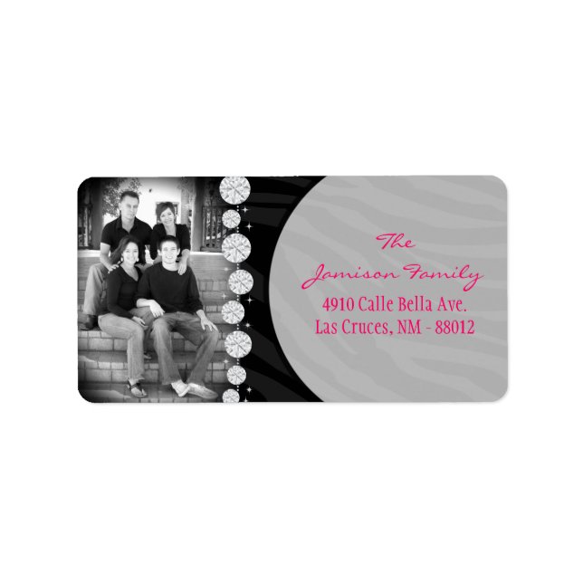 Personalized Custom Photo Zebra Mailing Label (Front)