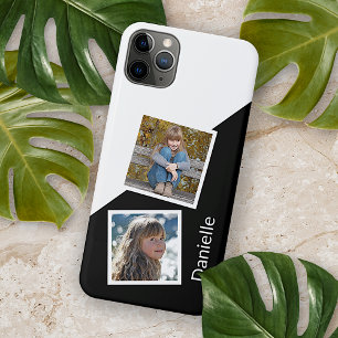 Personalized Custom Photos On Black and White iPhone 11 Pro Max Case