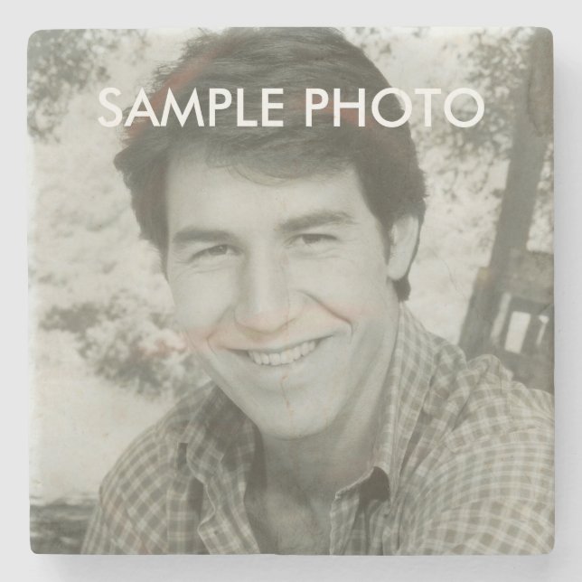 Personalized Custom Picture Square Stone Coaster (Front)